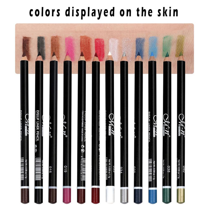 Linble Eye Liner Pencil Set 12 Assorted Colors Natural Matte Long Lasting Hypoallergenic Eyeliners Eye Makeup Soft Crayo