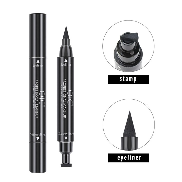 Linble Winged Eyeliner Stamp Set 4 PCs Dualended Eyeliner Pens with Felt Tip Wing Stamp Long Lasting and Smudge Proof Ey