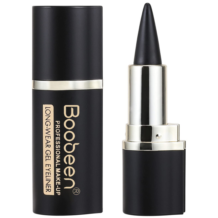 Boobeen Black Eyeliner Pencil Quick Drying Waterproof Smudgeproof All Day Gel Eyeliner Create Statement Eye Look