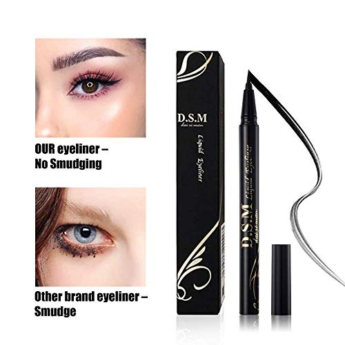 Waterproof Liquid Eyeliner Long LastingSmudgeproof Eye Liner 2 Packs Precise Eyeliner Pen for All Day with Slim Tip Blac