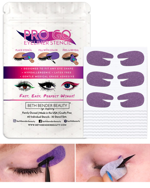 Beth Bender Beauty Pro Go Eyeliner Stencil Cat Eyeliner Stencil Made in USA Cruelty Free Vegan Pro Go
