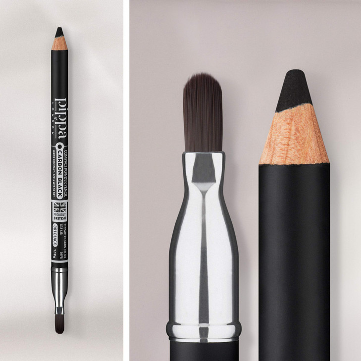 Pippa of London Black Thunder Velvet Soft Powder Eyeliner Pencil Eyeliner Brush Combination Black