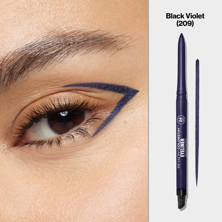 REVLON ColorStay Pencil Waterproof Eyeliner SmudgeProof Eye Makeup with BuiltIn Sharpener 209 Black Violet 001 oz