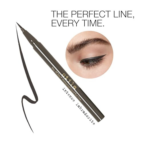 stila Waterproof Liquid Eye Liner Stay All Day Makeup with Fine Brush Tip Lasting Satin Finish SmudgeProof TransferResis