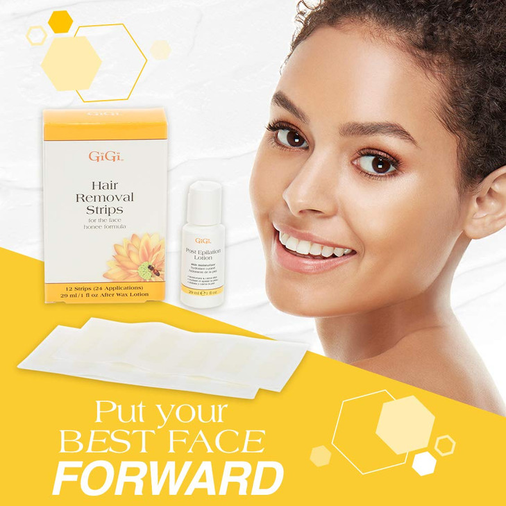 Gigi Wax Strips for Hair Removal  12 Facial Wax Strips for Women with Post Epilation Lotion, At Home Waxing Kit online at globaldelivered