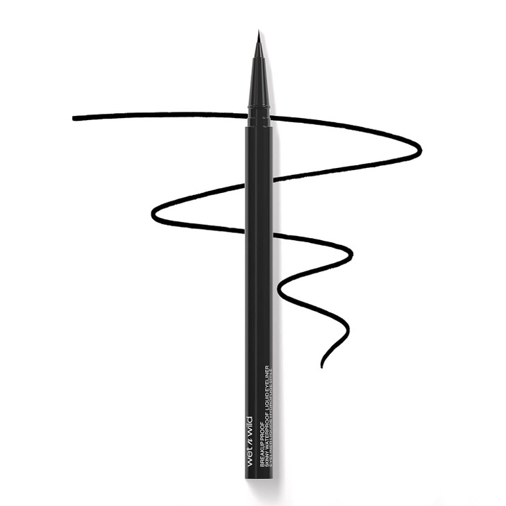 wet n wild Mega Last Breakup Proof Liquid Eyeliner UltraFine Brush Waterproof LongLasting CrueltyFree Vegan Ultra Black