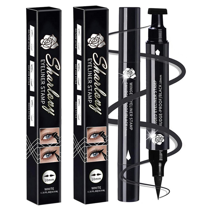 BONNIESTORE Winged Eyeliner Stamp 2 PackDualended Eyeliner Stamp for Perfect Wing Cat EyesLong Lasting Liquid Eyeliner P
