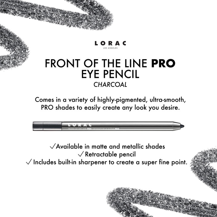 LORAC Front Line PRO Waterproof Eyeliner Pencil Charcoal Long Lasting Makeup Pencil Sharpener HighPrecision
