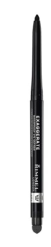 Rimmel London Exaggerate Waterproof Eye Definer Eyeliner Highly Pigmented LongWearing BuiltIn Smudger 262 Blackest Black