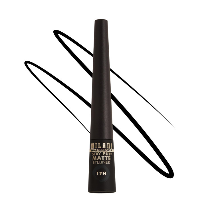 Milani Stay Put Matte Liquid Eyeliner Black Waterproof 17H Wear CrueltyFree Vegan Smudgeproof Long Lasting