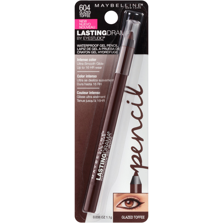 Maybelline Eyestudio Lasting Drama Waterproof Matte Gel Pencil Brown Eyeliner Makeup Glazed Toffee 1 Count
