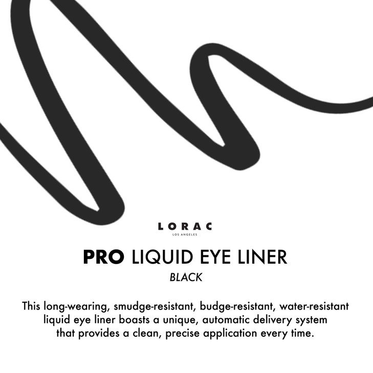 LORAC PRO Liquid Eyeliner Black Precision Brush Tip Water Resistant Long Lasting Smudge Resistant
