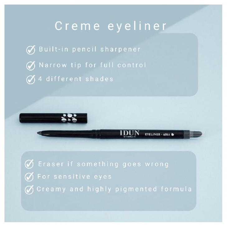 IDUN Minerals Creamy Eyeliner Precision Pen for Flawless Eye Looks Skin Nourishing Mineral Formula Fine Tipped Point and