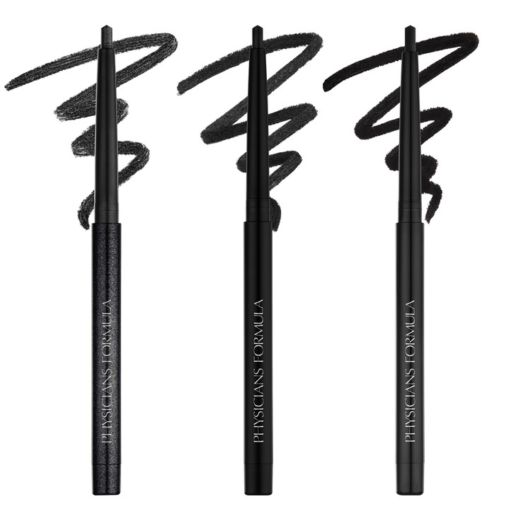 Physicians Formula Eye Booster Gel Black Eyeliner Set of 3 Shimmer Satin Matte WaterResistant Smudge Resistant Lasts All
