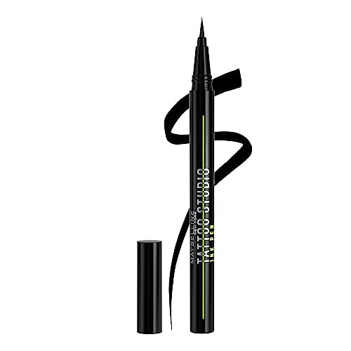 Maybelline Tattoo Studio Ink Pen Eyeliner Waterproof Smudge Resistant Liner Up to 24 Hours Eye Makeup Wear Jet Black 1 C