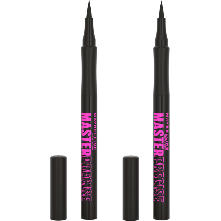 Maybelline Eyestudio Master Precise All Day Waterproof Liquid Eyeliner Makeup Black 2 Count Packaging May Vary