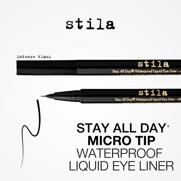Stila Stay All Day Waterproof Liquid Eye Liner Micro Tip Intense Black 0016 Oz Eyeliner