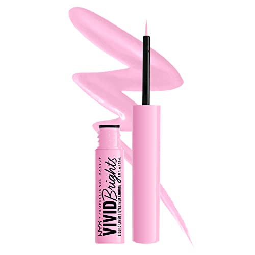 NYX PROFESSIONAL MAKEUP Vivid Brights Liquid Liner SmearResistant Eyeliner with Precise Tip Sneaky Pink