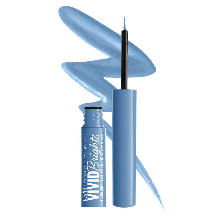 NYX PROFESSIONAL MAKEUP Vivid Brights Liquid Liner SmearResistant Eyeliner with Precise Tip Cobalt Crush