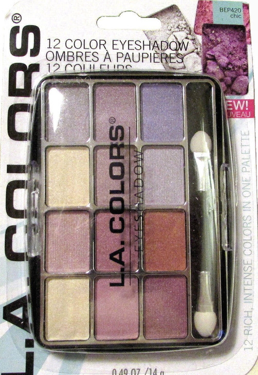 LA Colors Expressions 12 Color Eyeshadow BEP420 Chic 049 Oz