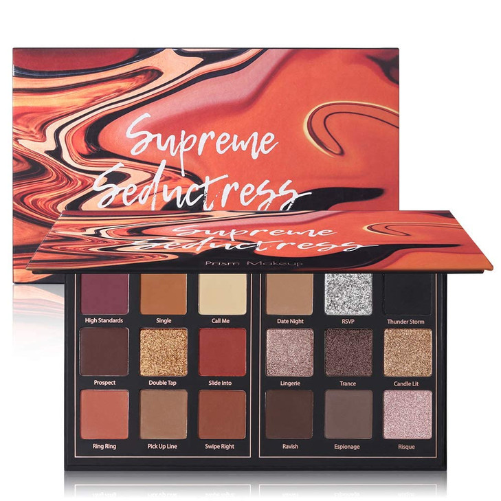 Matte Eyeshadow Palette Pro 18 Colors Pigmented Shimmer Glitter Eye Shadow Palette Long Lasting Waterproof Dark Smokey P