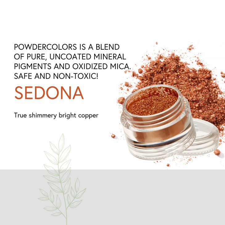 Honeybee Gardens PowderColors Clean Mineral Eye Shadow in Sedona Shimmery Bright Copper Versatile Portable SkinFriendly