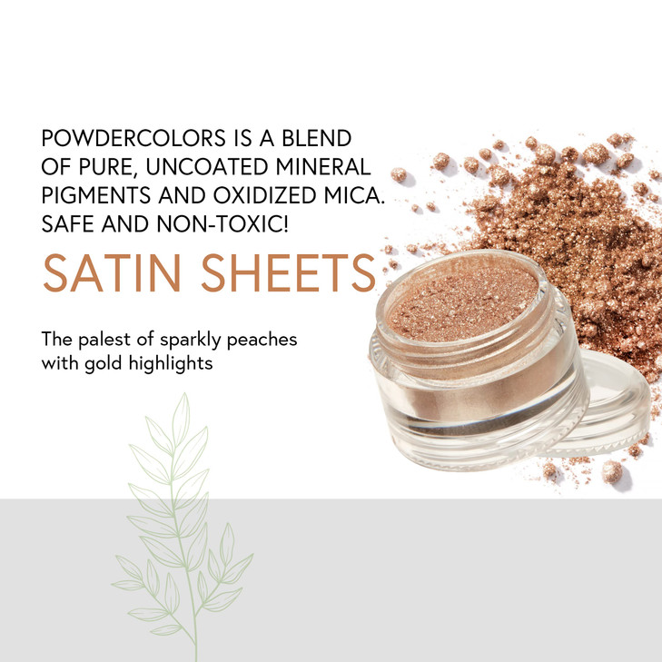 Honeybee Gardens PowderColors Clean Mineral Eye Shadow in Satin Sheets Pale Sparkly Peach With Gold Highlights Versatile