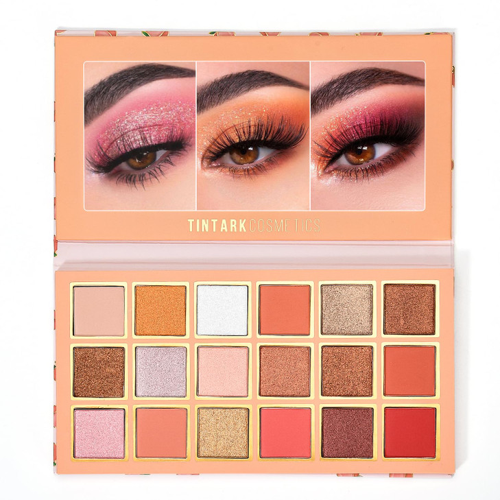 Tintark Peach Please 18 Colour Eyeshadow Palette for Beauty Eyeshadow Cosmetics with Matte Metallic Sparkle Shimmer Pink
