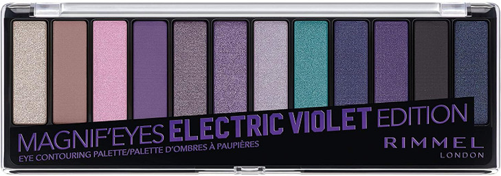 Rimmel London MagnifEyes Eyeshadow Palette 12 Shades Blendable Formula Versatile 008 Electric Violet 05oz