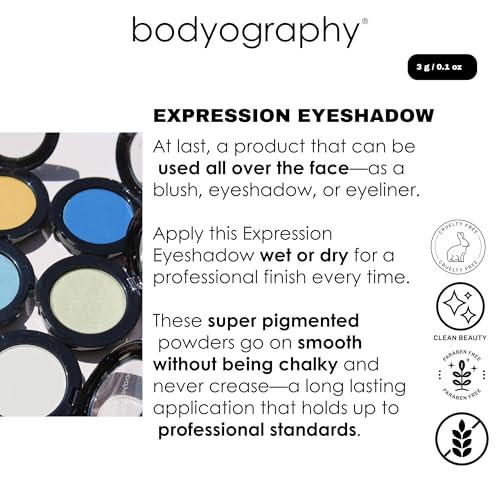 Bodyography Expressions Eye Shadow Cleopatra Dark Peach Shimmer MultiFunctional LongWearing Powder for Eyes Cheeks Brows