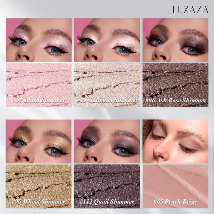 LUXAZA 6PCS Cream Eyeshadow Stick Makeup Sets Metallic And Matte Shimmer Eye Shadow Eye Brightener Stick Pencil Crayon A
