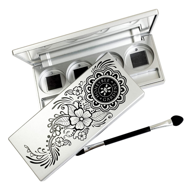 Honeybee Gardens Refillable Pressed Eye Shadow Quad Compact Holds Up To Four Eye Shadow Colors Fits 26mm or Smaller Pan