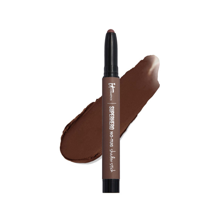 IT Cosmetics Superhero NoTug Waterproof Eyeshadow Stick Fearless Umber Rich Matte Brown Longwear Blendable Cream Eyeshad