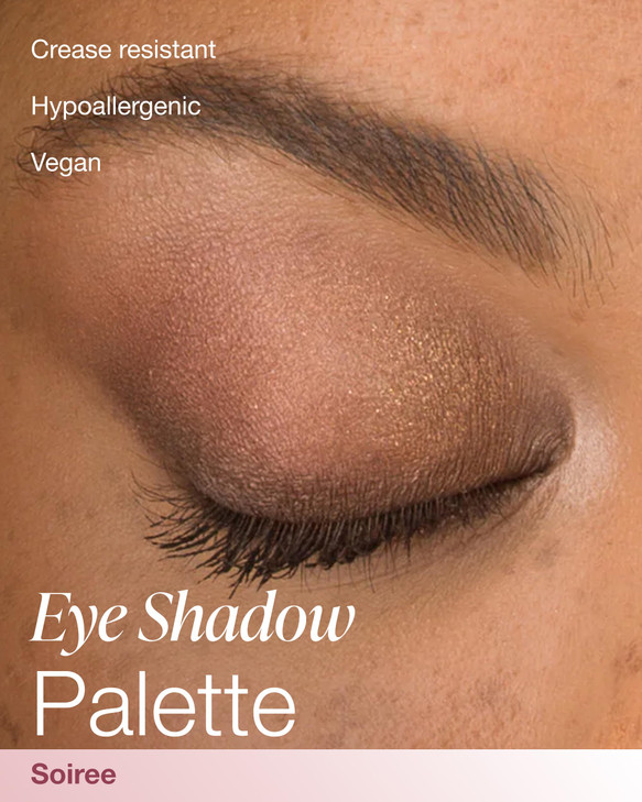 Mineral Fusion Eyeshadow Palette Vegan Eye Makeup with Matte Satin and Shimmer Finishes Natural Lightweight Formula Soir