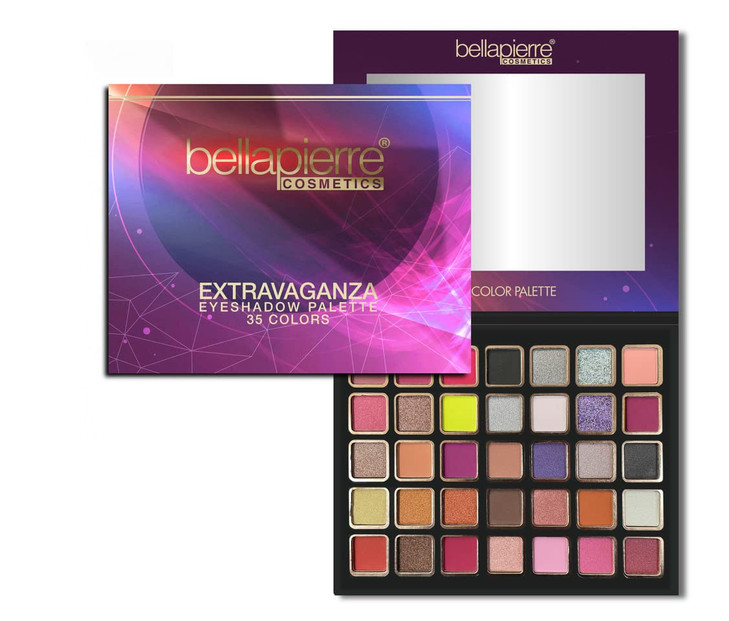 bellapierre Extravaganza Eyeshadow Palette 35 Shades in Matte Satin Shimmer Foil Finishes NonToxic Paraben Free Vegan Cr