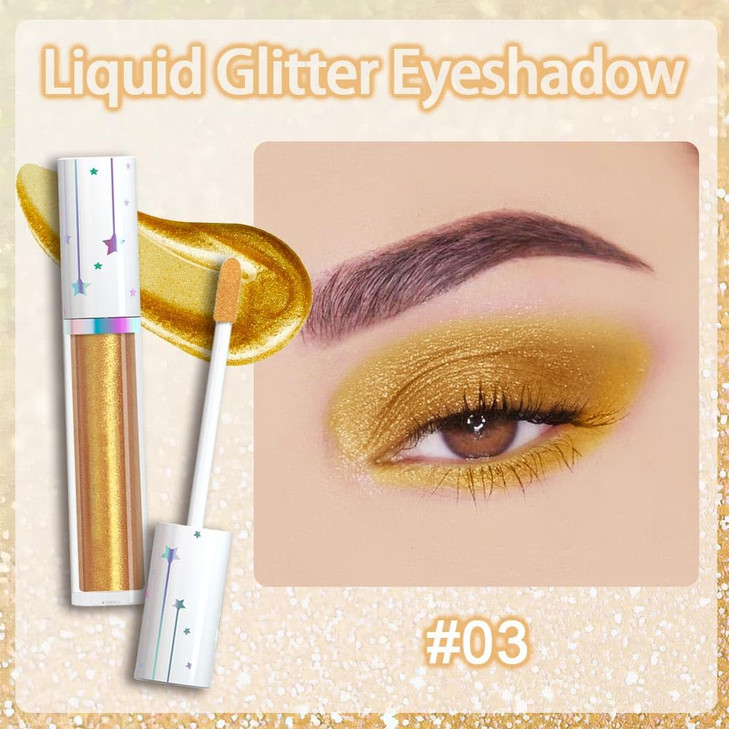 evpct 10 Colors Glitter Liquid Eyeliner Eye Eyeshadow Makeup Set Pink Brown White Gold Glitter Liquid Eyeshadow Gel Eyel