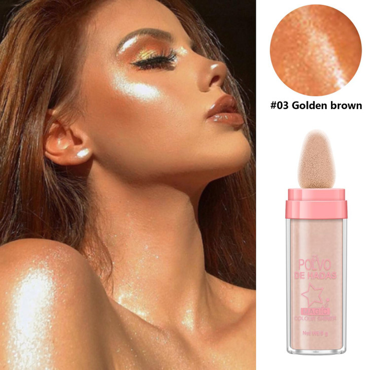 Polvo De Hadas Fairy Dust Highlight Patting Powder Full Body Contouring and Clavicle Pearlescent Patting Powder for Face