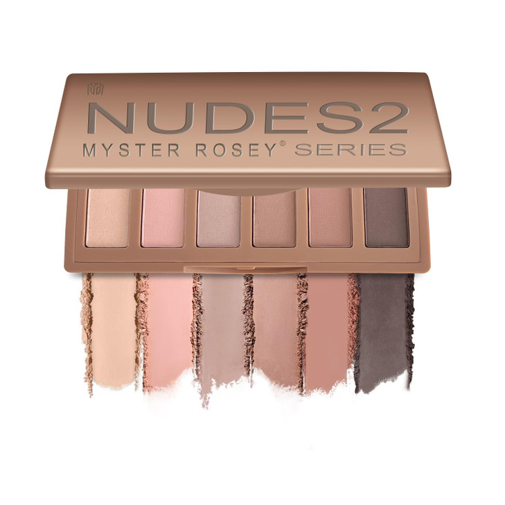 MYSTER ROSEY Nudes 2 Series Mini Eyeshadow Palette Velvety MatteSatin Finish 6 Nude Taupe Brown Neutral Eye Shadows Trav