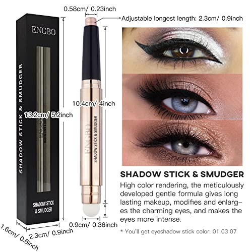 LOKFAR 3 PCS EyeShadow Stick Makeup Cosmetics Eye Brightener Waterproof Rotatable Cream Eye Shadow Pencil Glitter Shimme