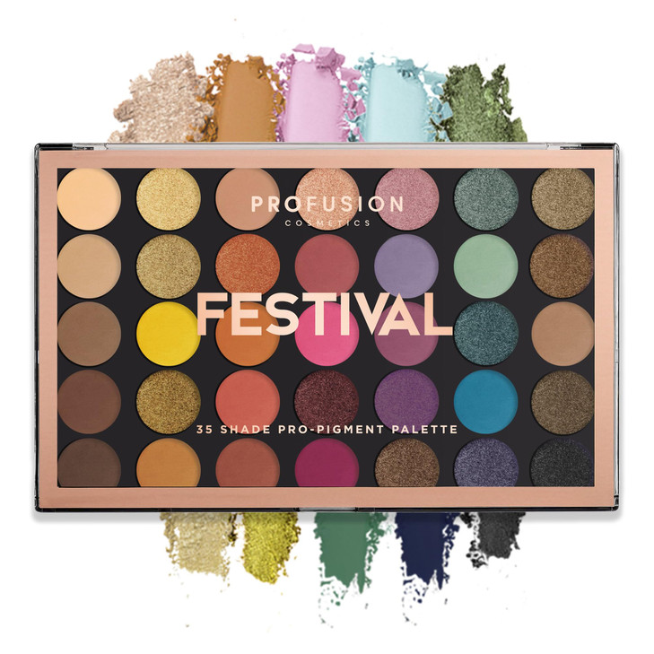 Profusion Cosmetics 35 Shade Eyeshadow Palette UltraPigmented Powder in Bright Vibrant Colors for Stunning Eye Looks Ski