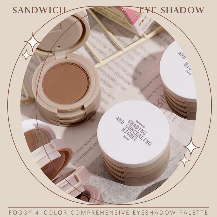 HOSAILY 4 in 1 Matte Nude Eyeshadow Palette Neutral Taupe Brown Eye Shadow for Older Women Highly Pigmented Blendable Po