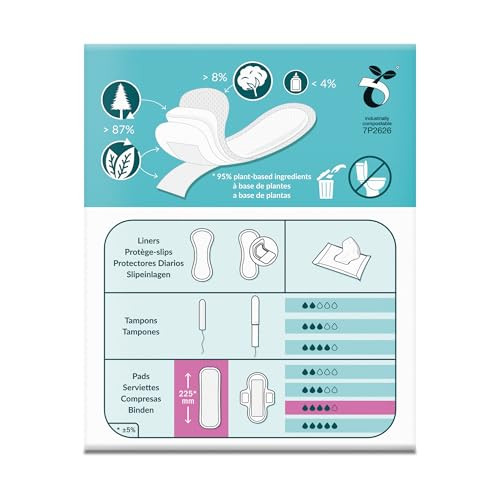 Natracare Slim Fitting Ultra Pads Without Wings, Super Plus, Made with Certified Organic Cotton, Ecologically Certified Cellulose Pulp and Plant Star