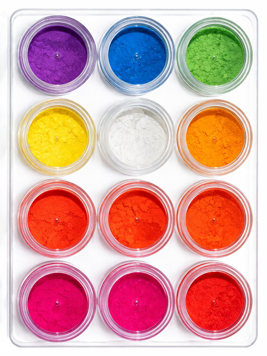 Neon Face Body Nails Paint Pigment Powder Kit 12 UV Blacklight Reactive Colors Set