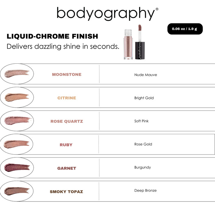 Bodyography Crystal Glide Liquid Eyeshadow Rose Quartz Soft Pink Weightless LongLasting Liquid Chrome Eye Color Buildabl