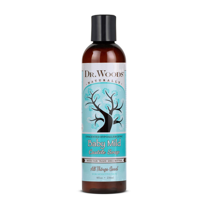 Dr. Woods Unscented Baby Mild Liquid Castile Soap - Gentle Cleanser with Organic Shea Butter, Natural Soap for Sensitive Skin - Paraben, Sulfate, and online at globaldelivered