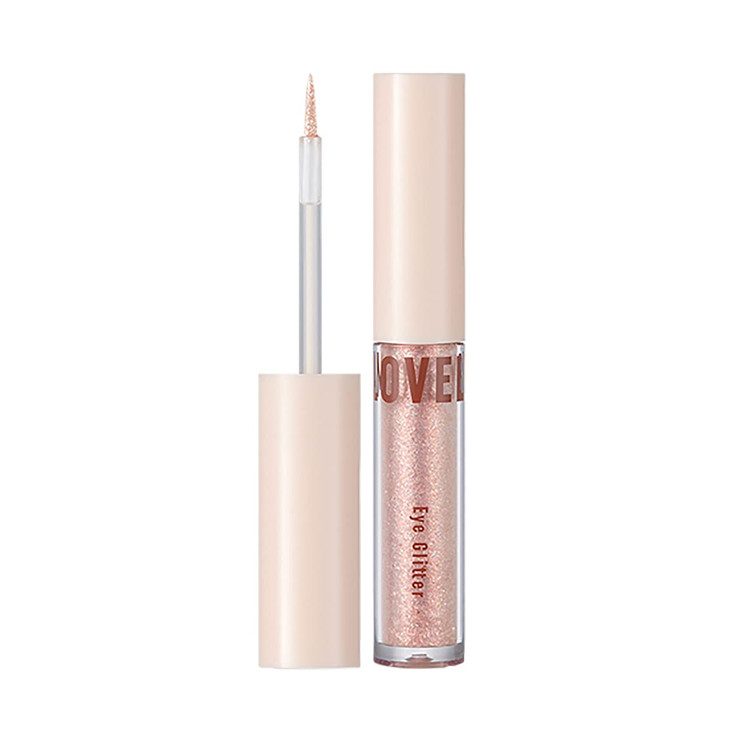 TONYMOLY Lovely Beam Bling Glitter 02 Peach Beam MultiUse Liquid Glitter for Eyes Under Eye and Face Soft Peach Shimmer