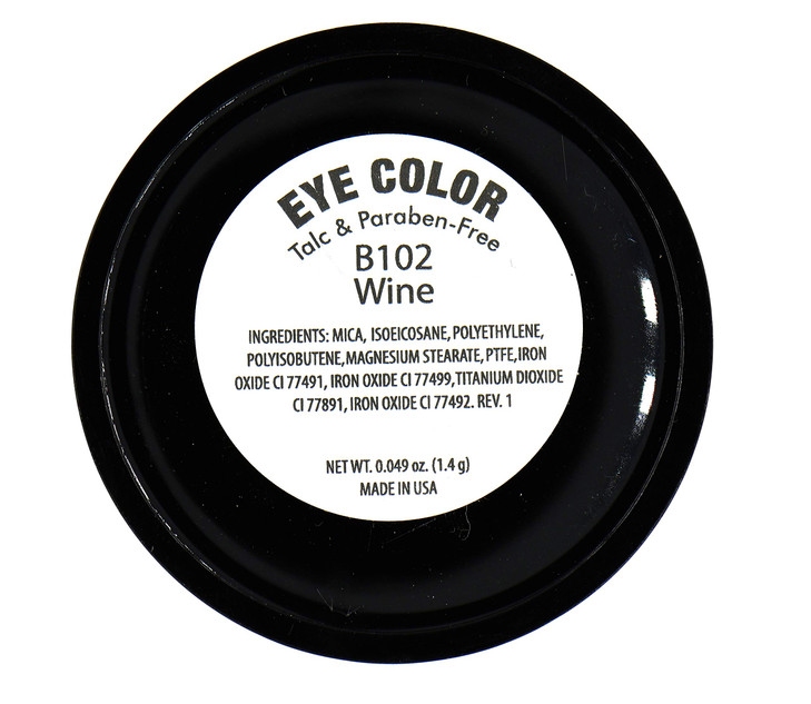 Pure Ziva Wine Deep Purple Red Shimmer Pressed Powder Single Vegan Eyeshadow Talc Paraben Cruelty Free