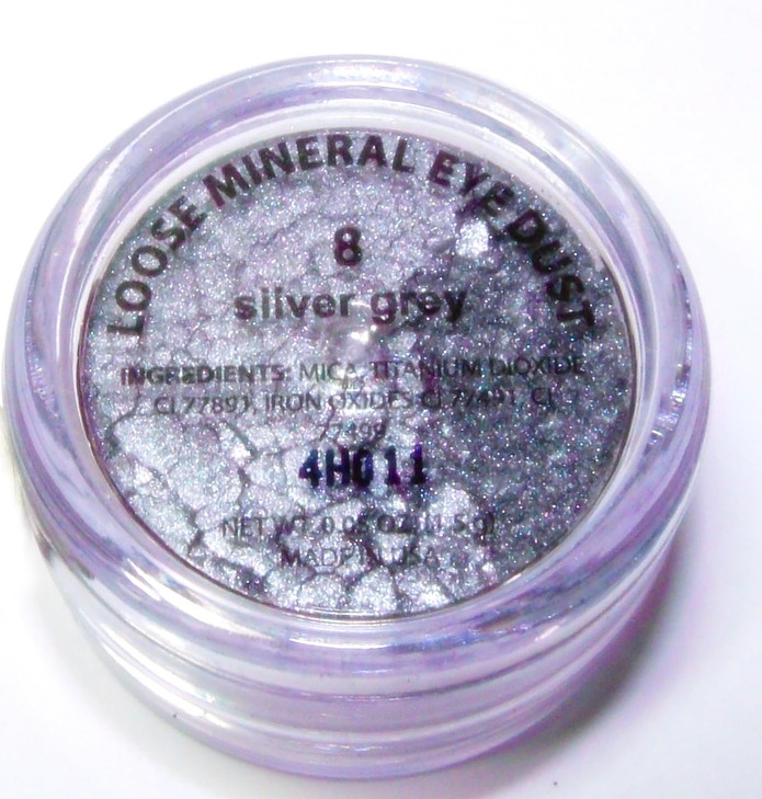 Pure Ziva Beautiful Silver Grey Shimmer Metallic Single Loose Powder Eyeshadow Vegan Talc Paraben Free