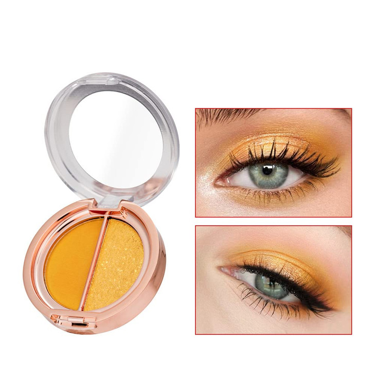 Timipoo Double color eye shadow high pigment eye makeup palette matte shimmer metal eye shadow powder waterproof and dur