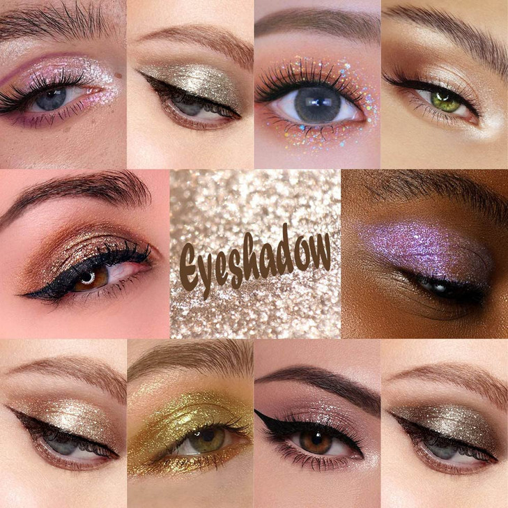 10Pcs Colorful Liquid Glitter Eyeshadow Eyeliner Sticks Kit Korean Shimmer Metallic Eye Makeup QuickDrying Waterproof Ve